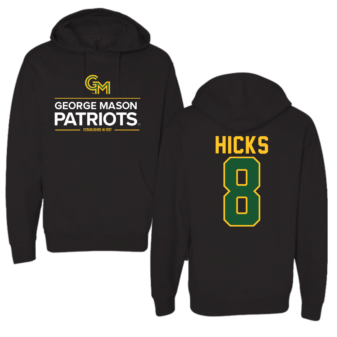 George Mason University Soccer Black General Hoodie - #8 Aria Hicks