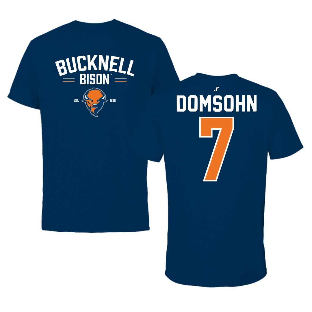 Bucknell University Soccer Navy General Tee - #7 Zane Domsohn