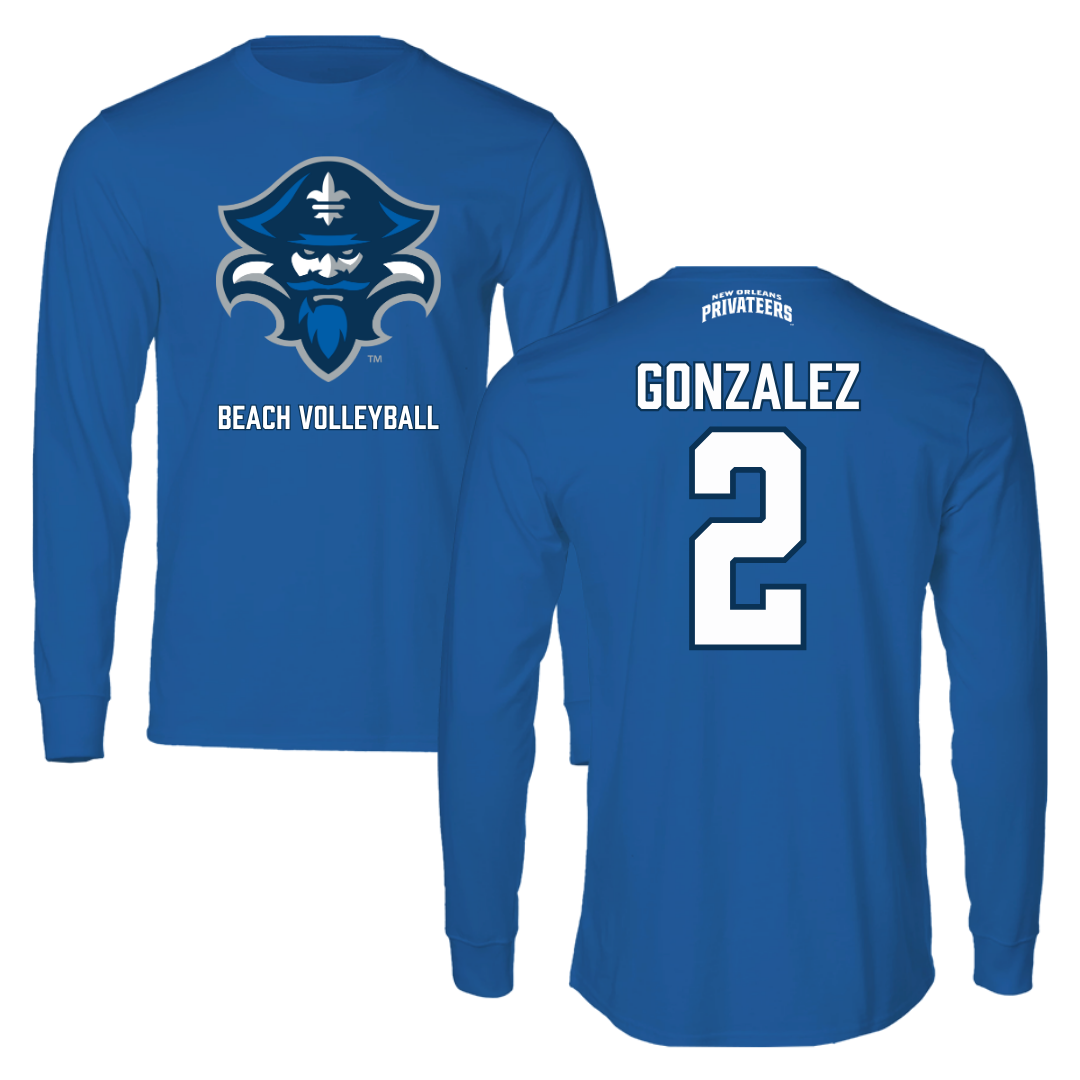 University of New Orleans Beach Volleyball Blue Long Sleeve - #2 Stephanie Gonzalez
