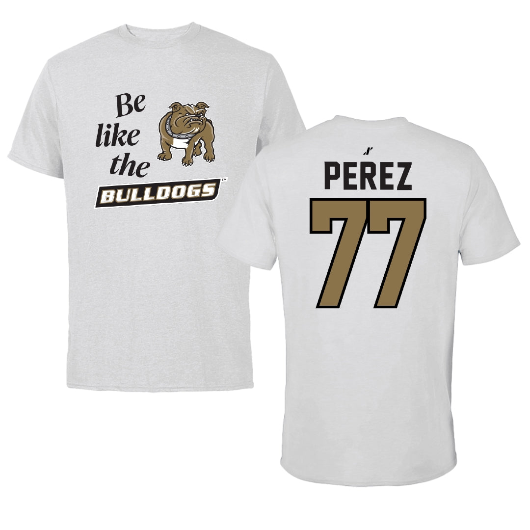 Bryant University Football Light Gray Be Like Us Tee - #77 Anthony Perez