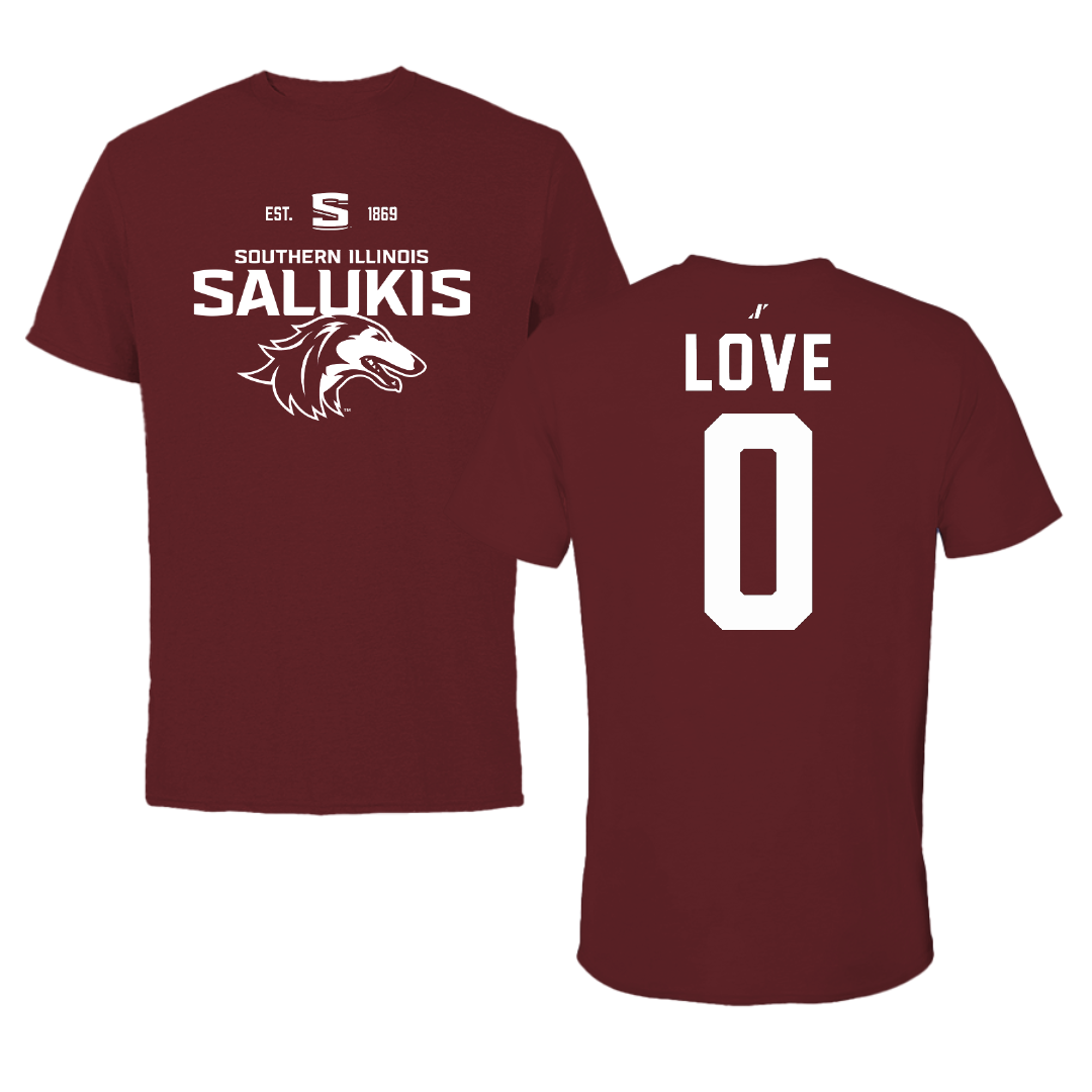 Southern Illinois University at Carbondale Basketball Maroon General Tee - #0 Quierra Love