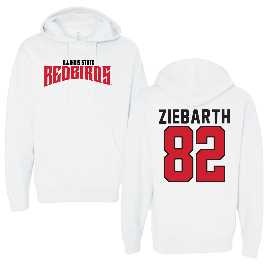 Illinois State University Football White Classic Hoodie - #82 Max Ziebarth