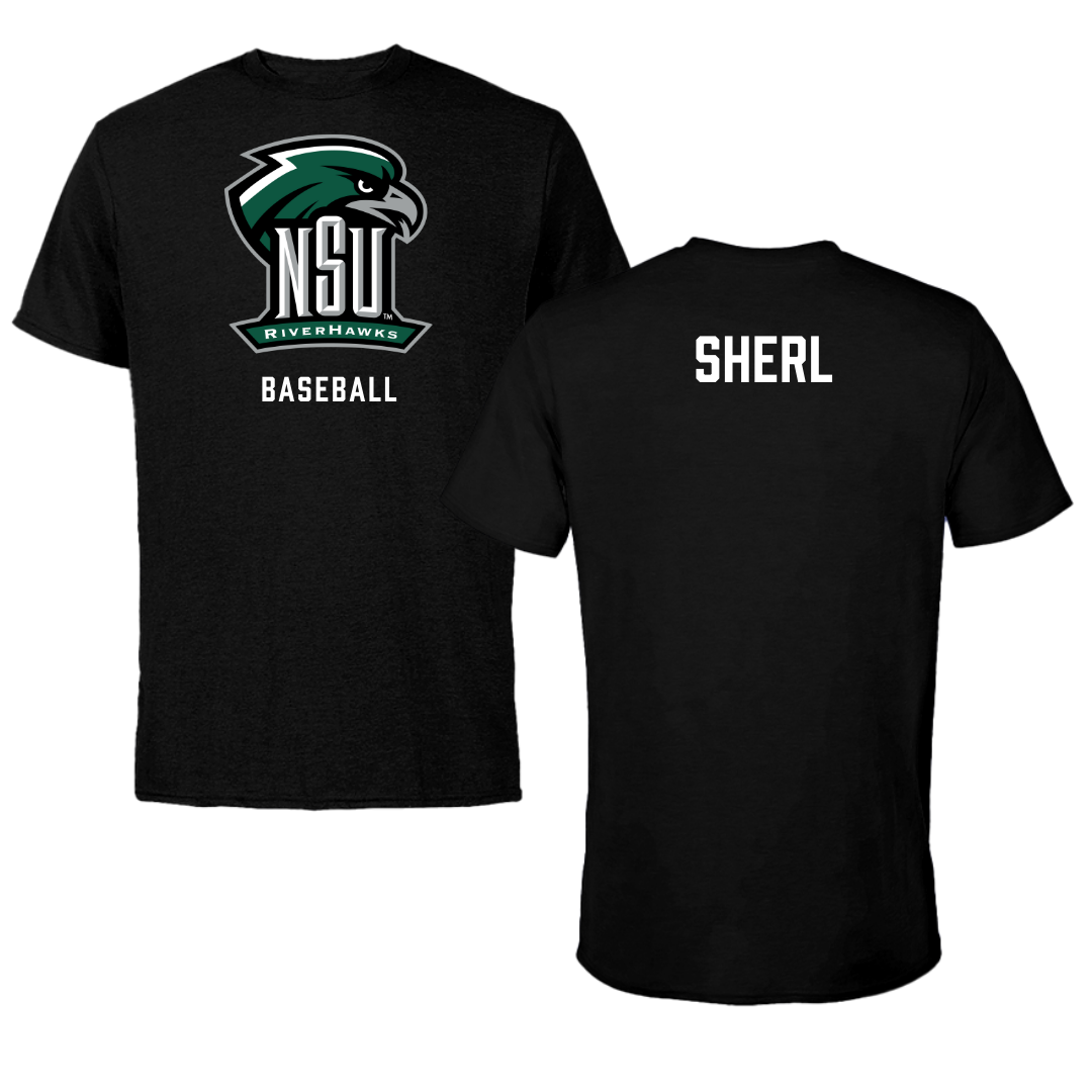 Northeastern State University Baseball Black NSU Performance Tee - Gannon Sherl