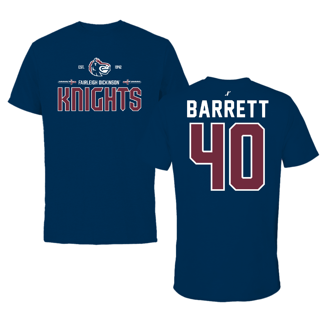 Fairleigh Dickinson University-Metropolitan Campus Baseball Navy General Performance Tee - #40 Ian Barrett