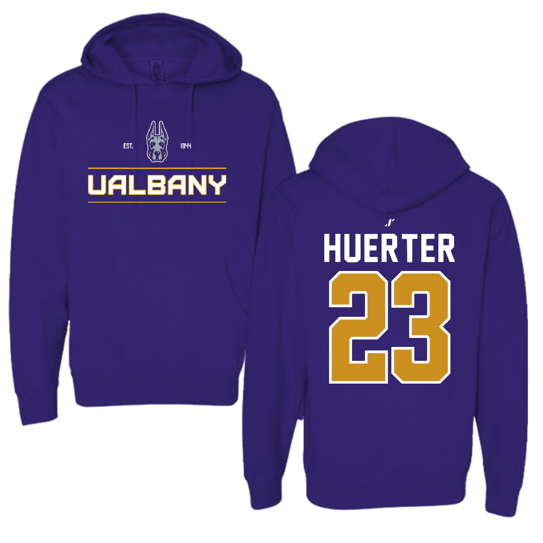 University at Albany Basketball Purple General Hoodie - #23 Meghan Huerter