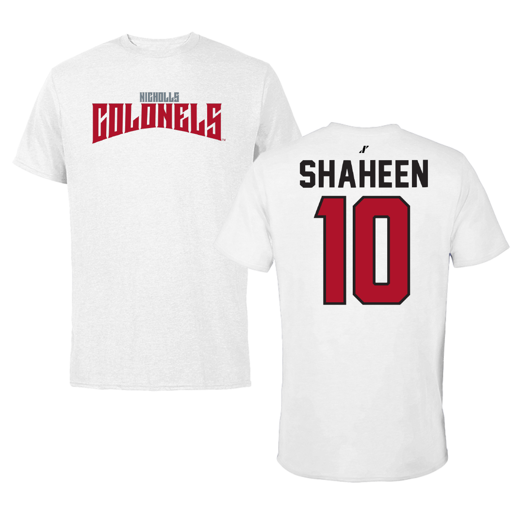 Nicholls State University Football White Classic Tee - #10 Hayden Shaheen