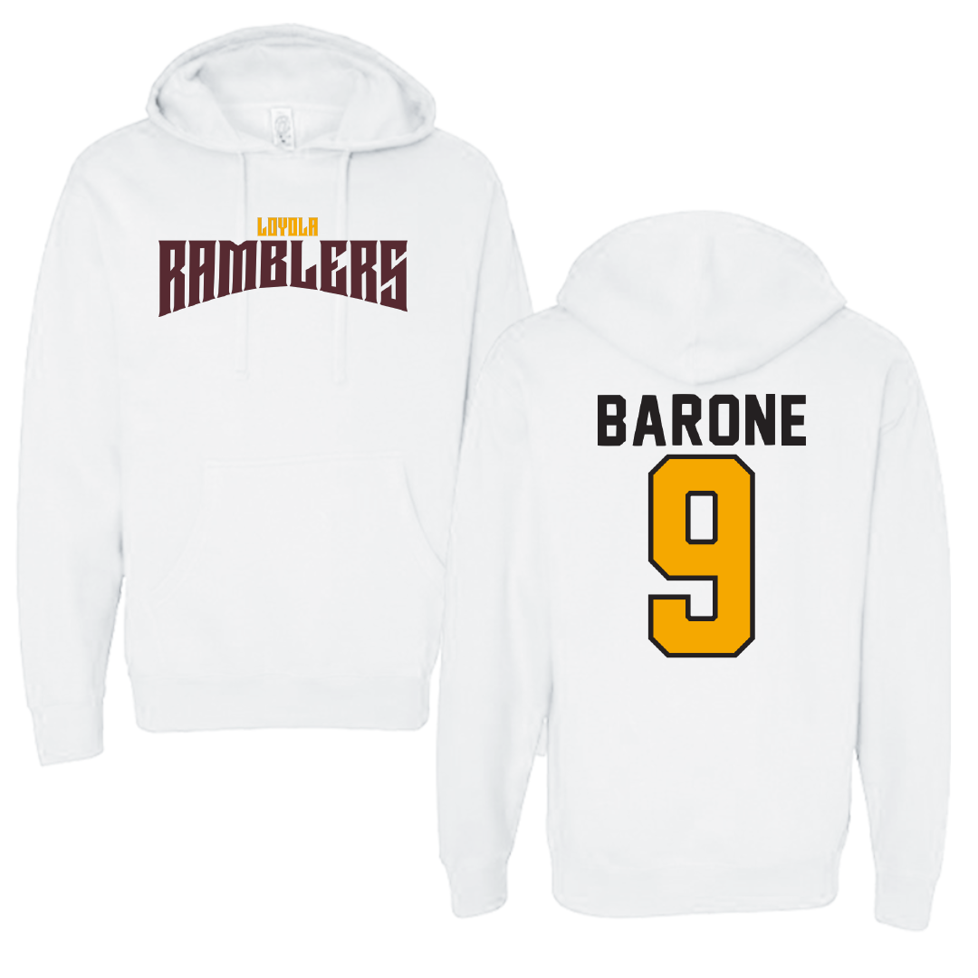 Loyola University-Chicago Soccer White Classic Hoodie - #9 Madeleine Barone