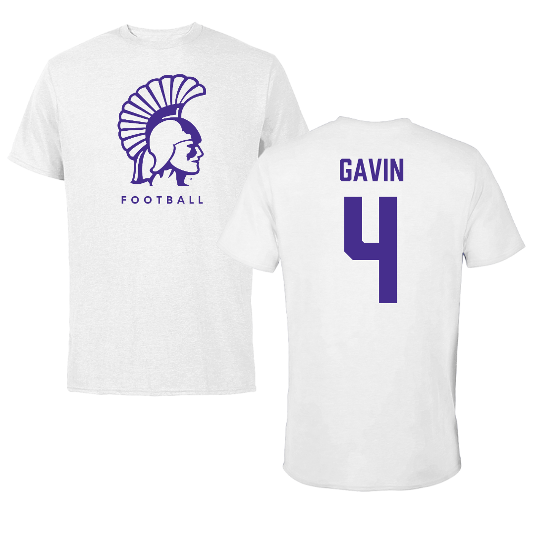 Winona State University Football White Tee - #4 Ty Gavin