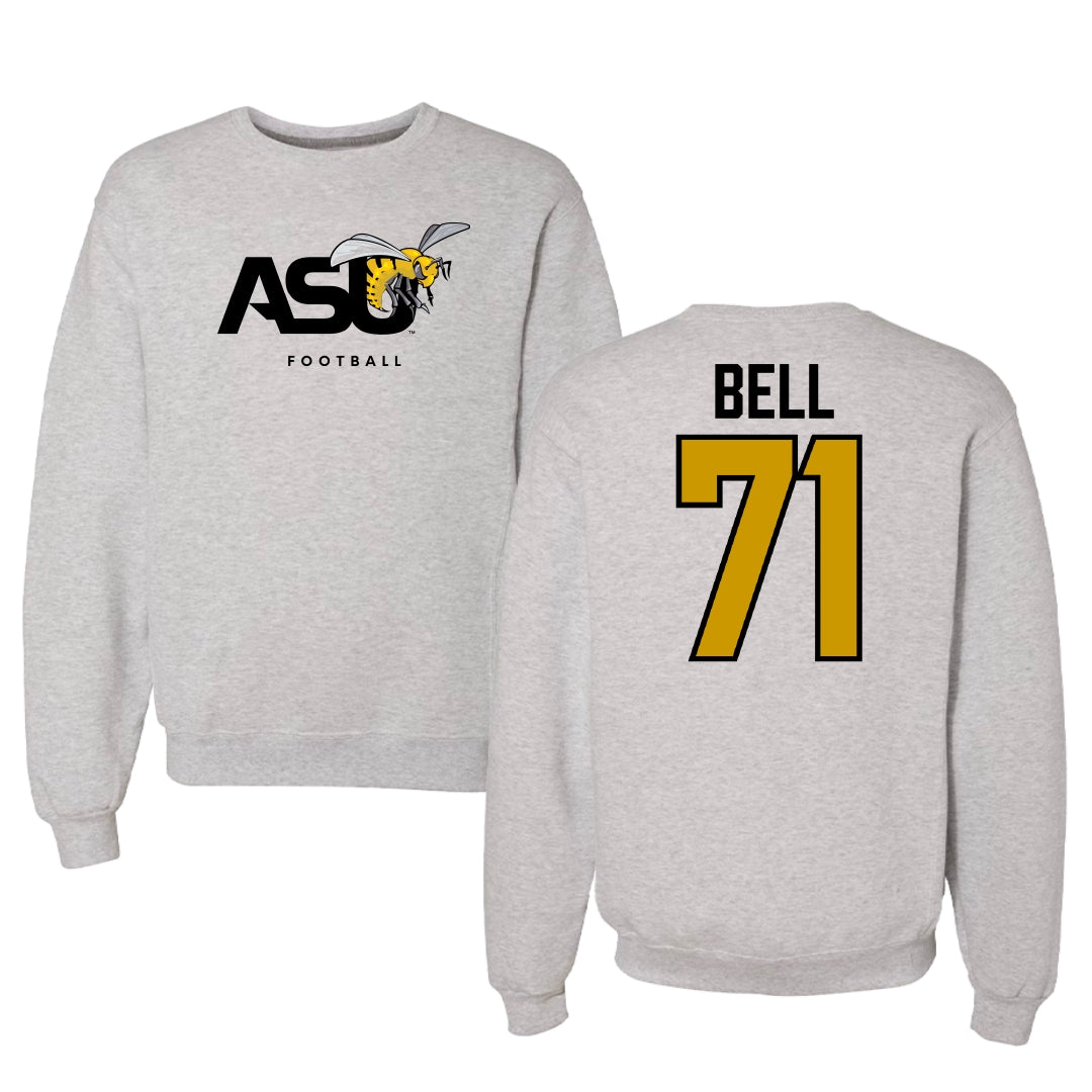 Alabama State University Football Light Gray Crewneck - #71 Kriston Bell
