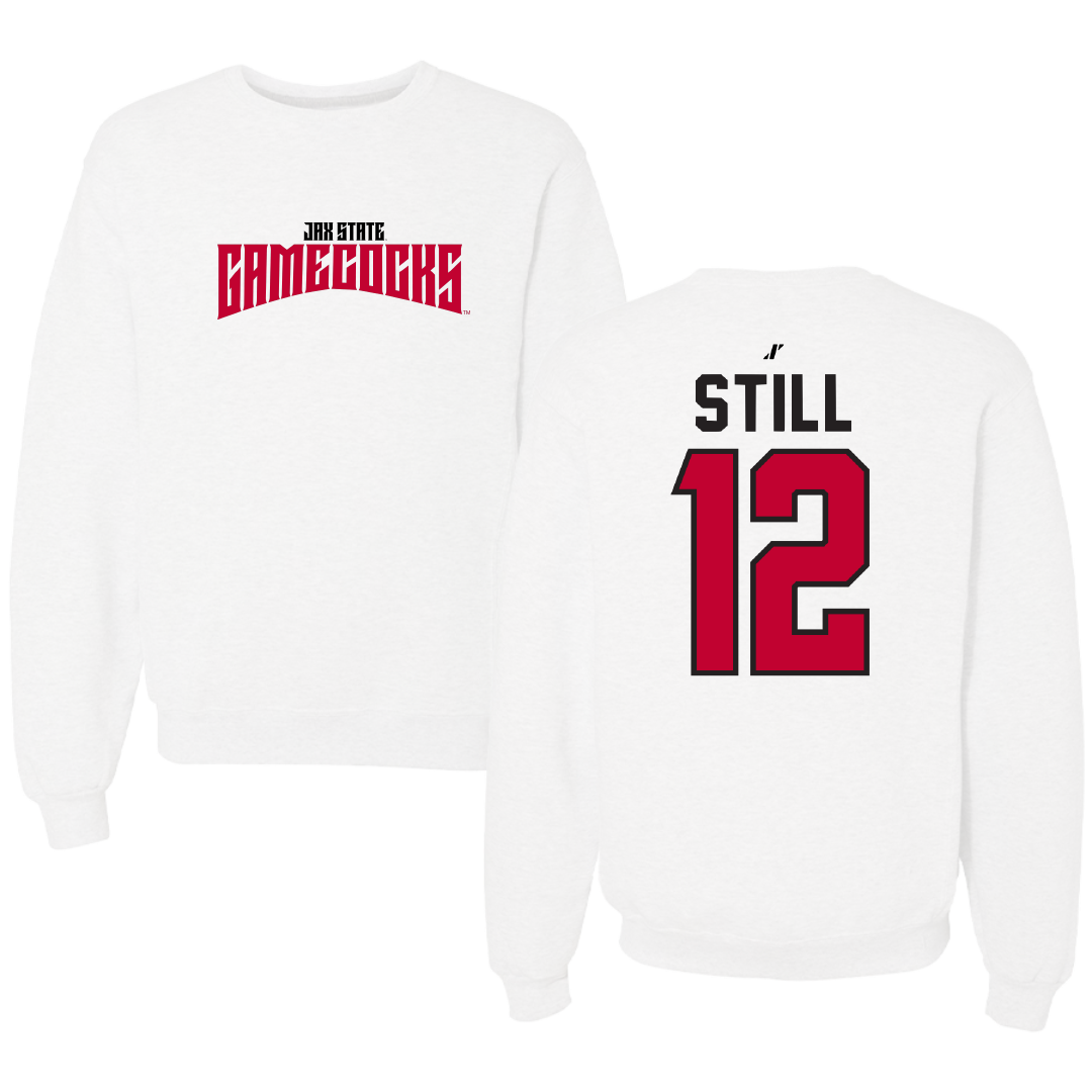Jacksonville State University Soccer White Classics Crewneck - #12 Brookelyn Still