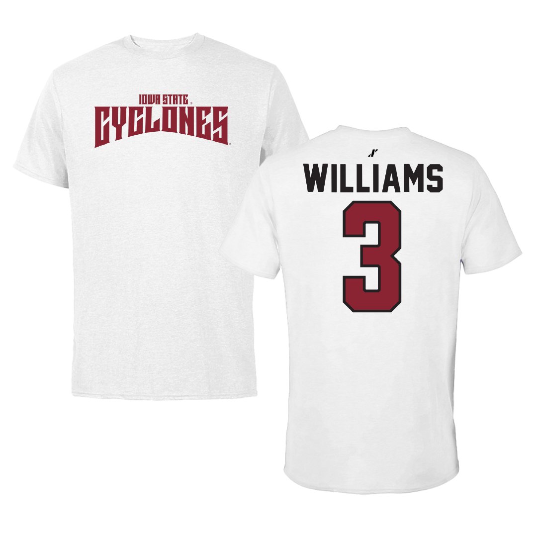 Iowa State University Basketball White Classic Performance Tee - #3 Alisa Williams