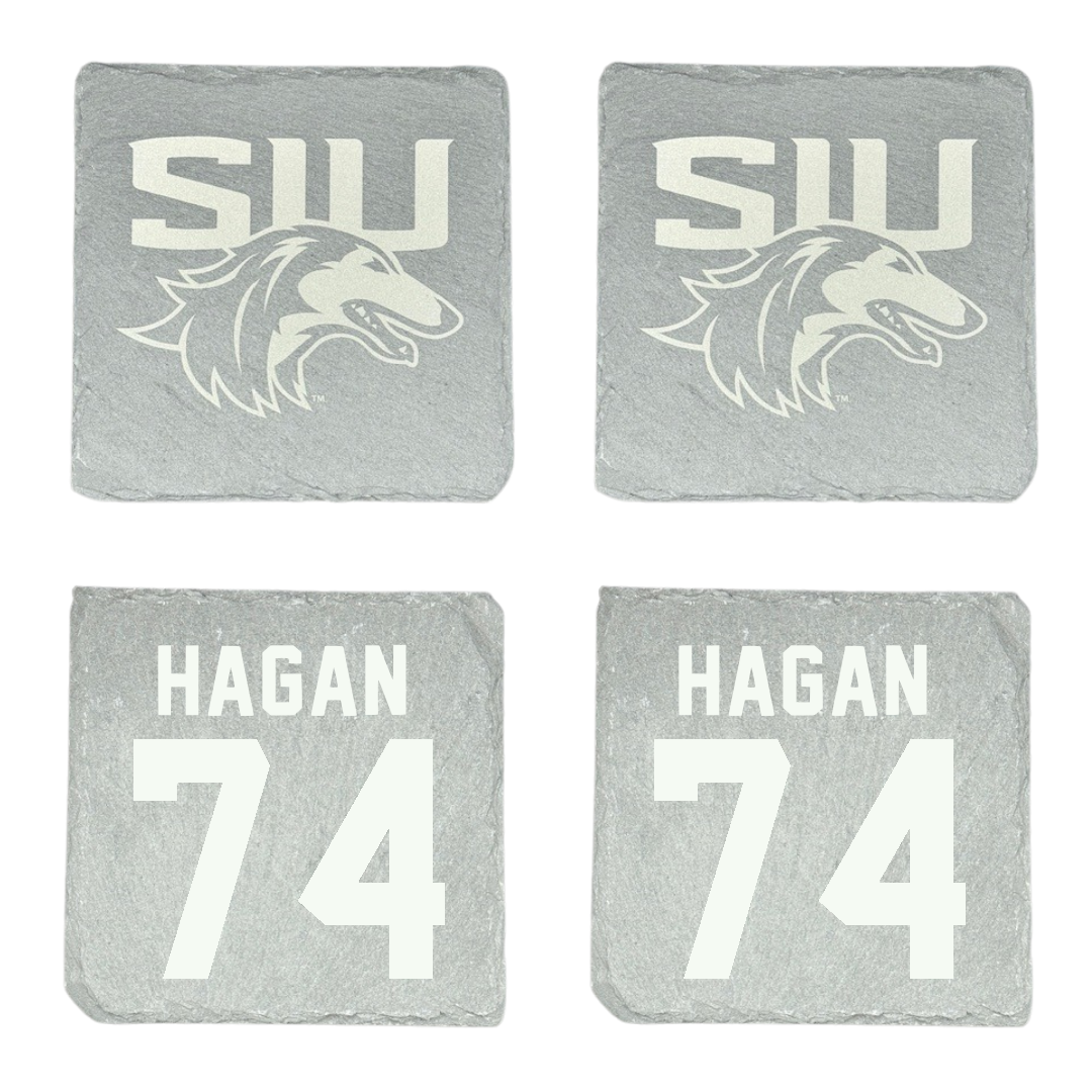 Southern Illinois University at Carbondale Football Stone Coaster (4 Pack)  - #74 Harris Hagan