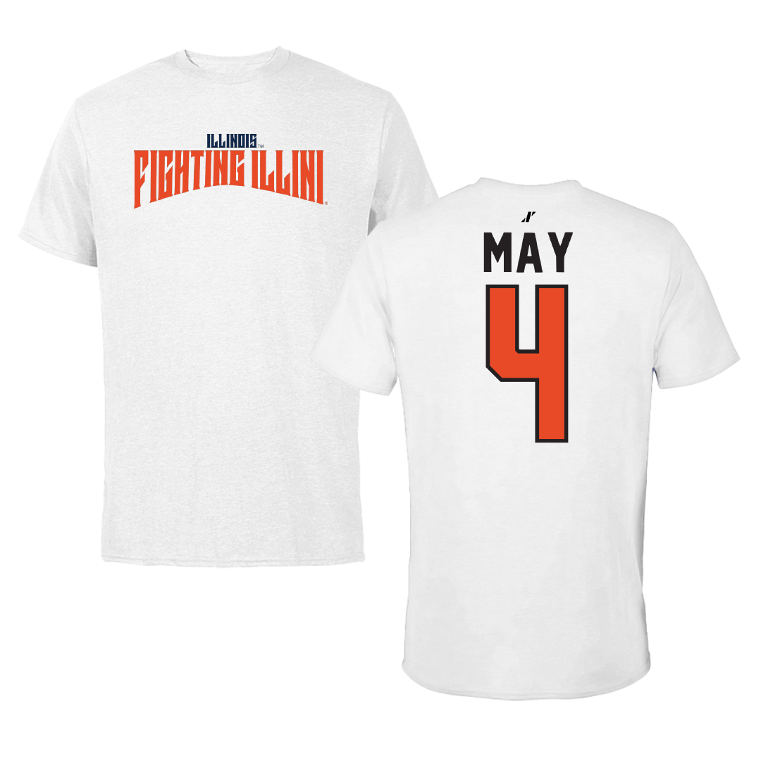 University of Illinois Volleyball White Classic Tee - #4 Bianca May
