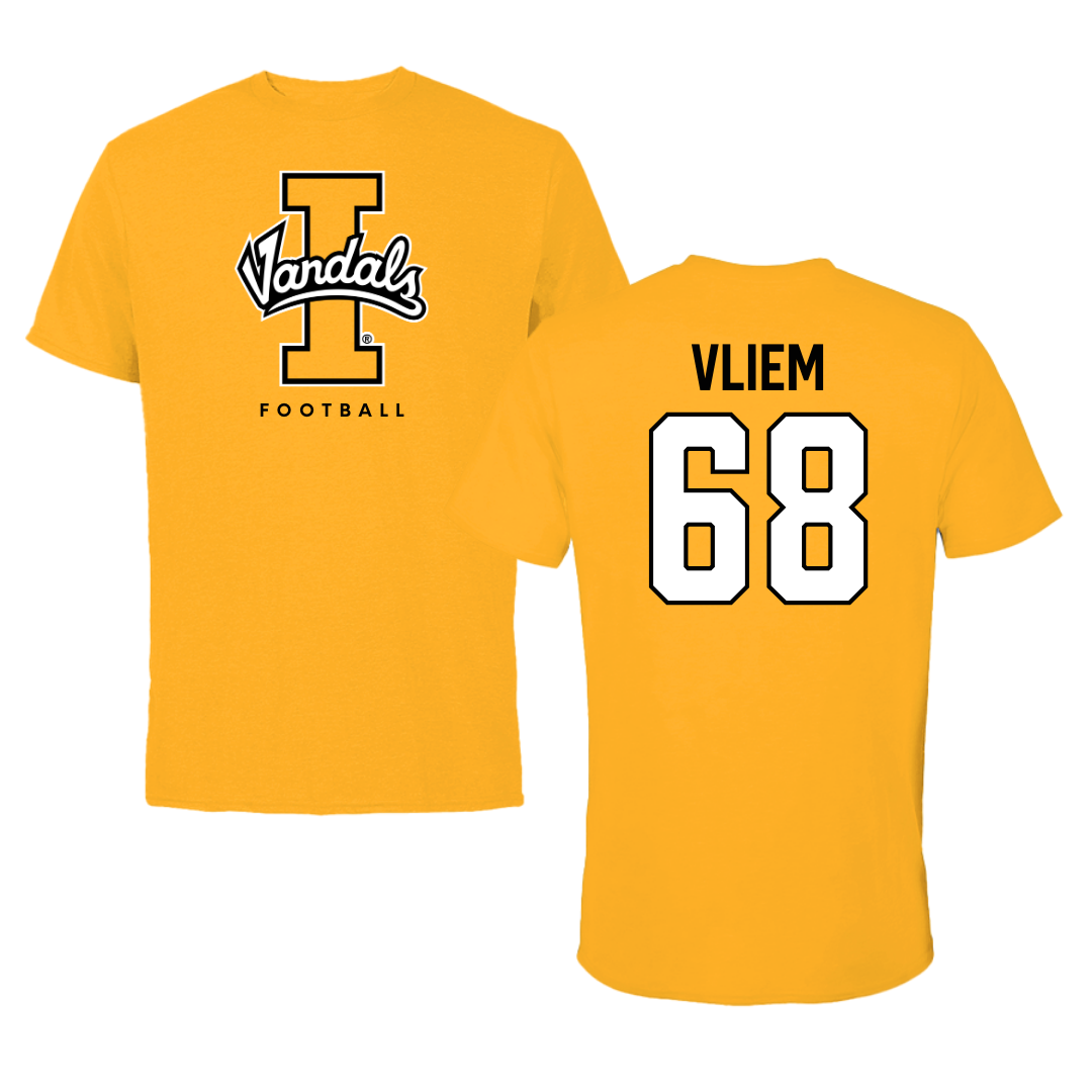 University of Idaho Football Gold Performance Tee - #68 Charlie Vliem