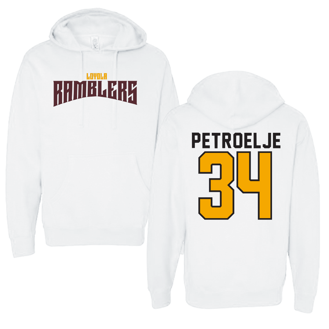 Loyola University-Chicago Basketball White Classic Hoodie - #34 Maddie Petroelje
