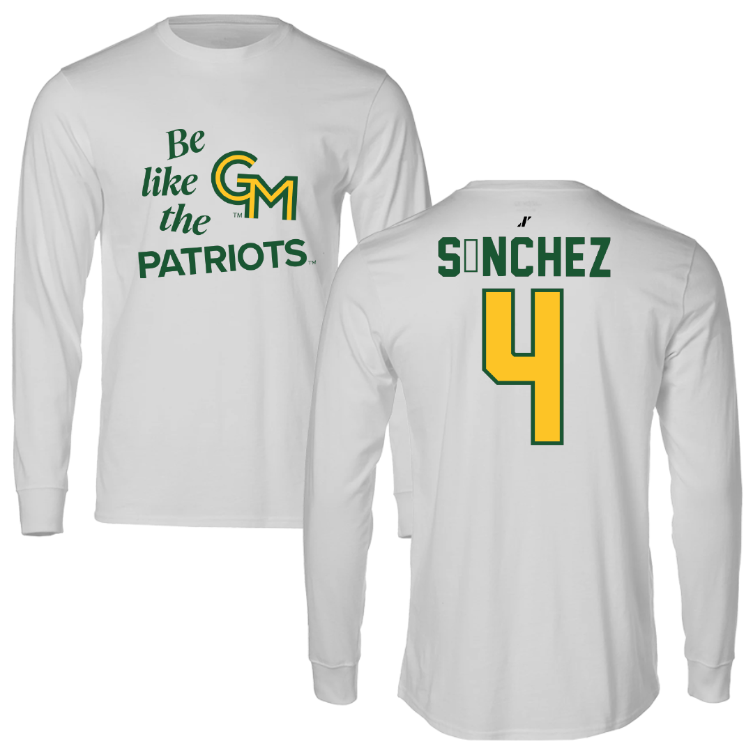 George Mason University Soccer Light Gray Be Like Us Long Sleeve - #4 Javi Sánchez