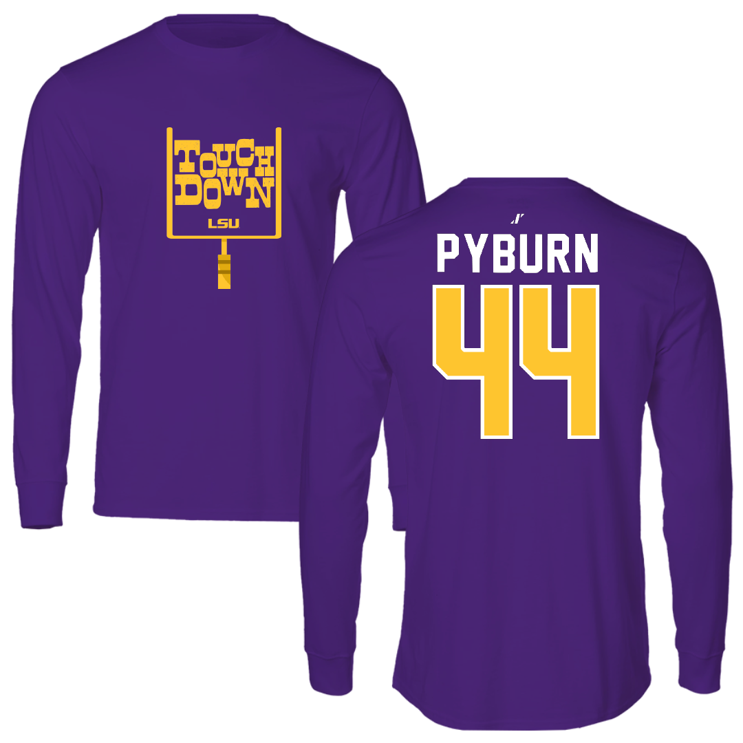 Louisiana State University Football Purple Touchdown Performance Long Sleeve - #44 Jack Pyburn