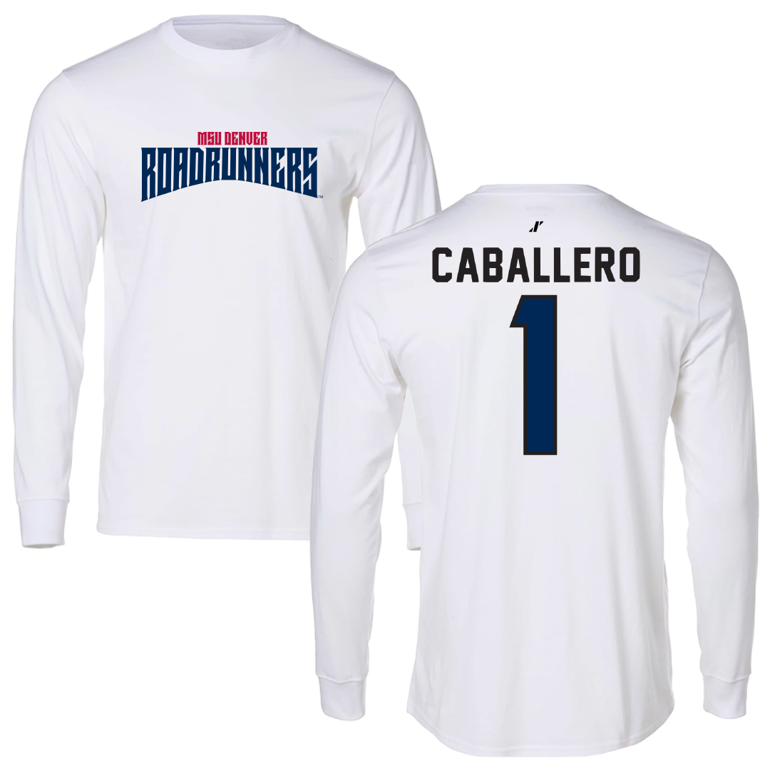 Metropolitan State University of Denver Soccer White Classic Long Sleeve - #1 Kayla Caballero