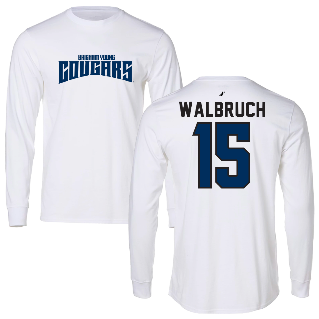 Brigham Young University Soccer White Classic Long Sleeve - #15 Ellie Walbruch