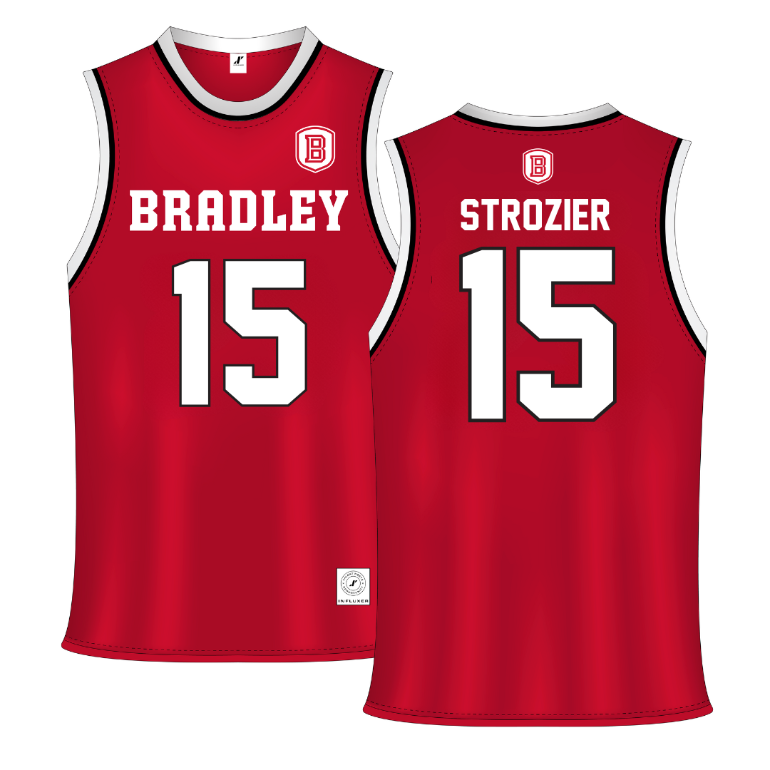 Bradley University Red Basketball Jersey - #15 Armoni Strozier