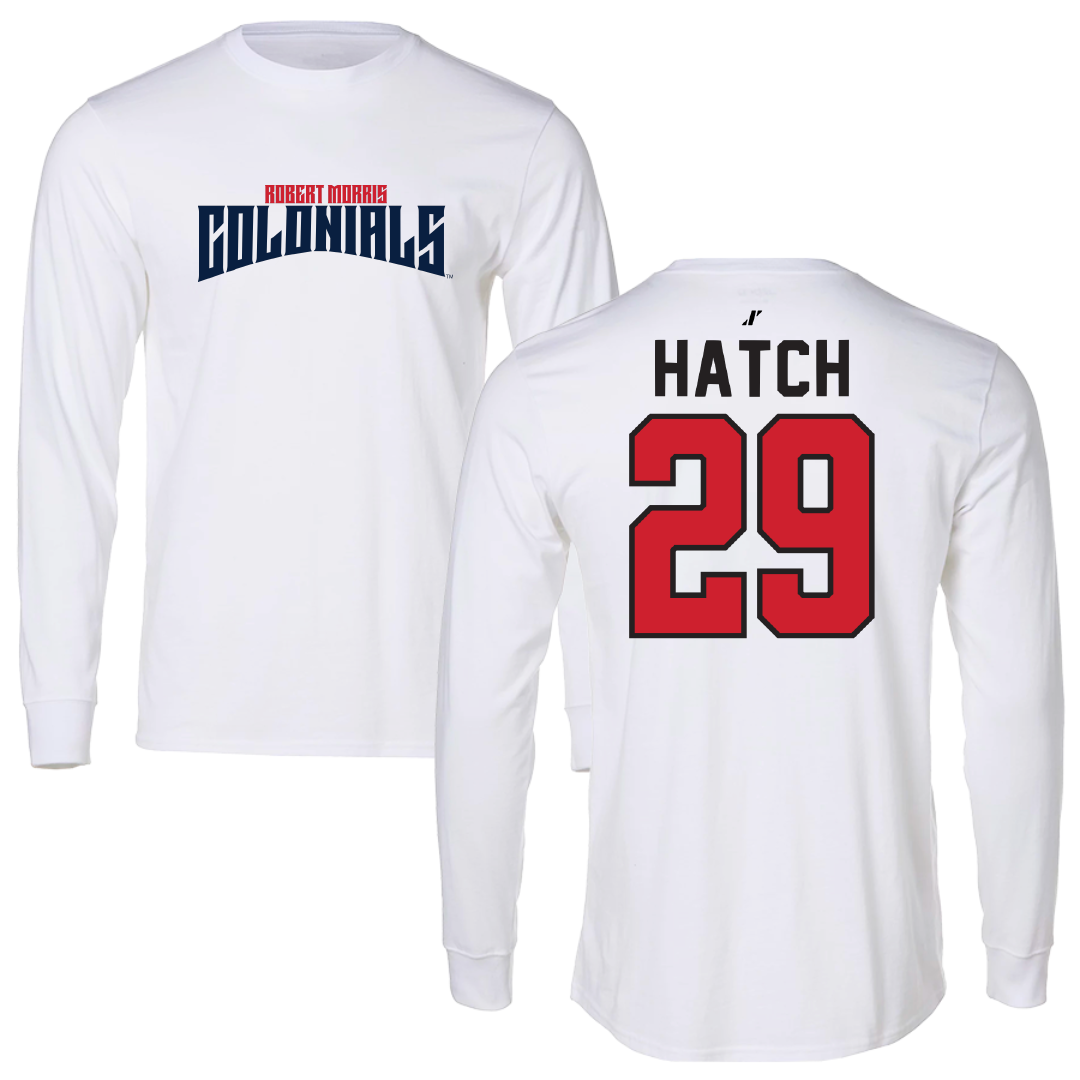 Robert Morris University Ice Hockey White Classic Long Sleeve - #29 Maggie Hatch