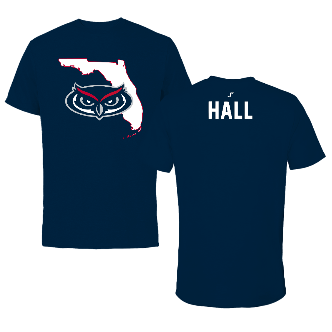 Florida Atlantic University Cheer Navy State Tee - Ashley Hall