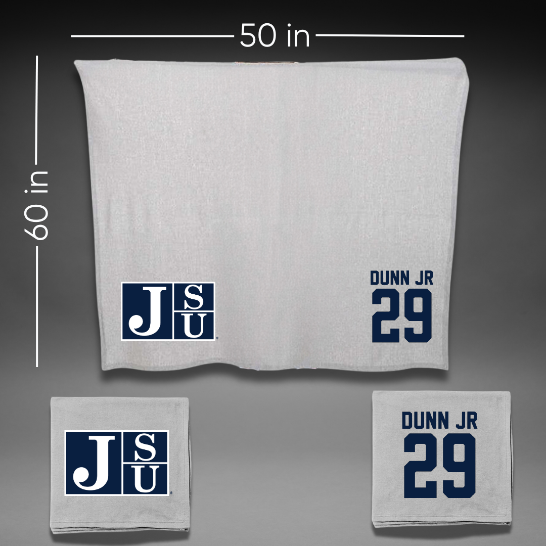 Jackson State University Football Gray Blanket - #29 Frankie Dunn Jr