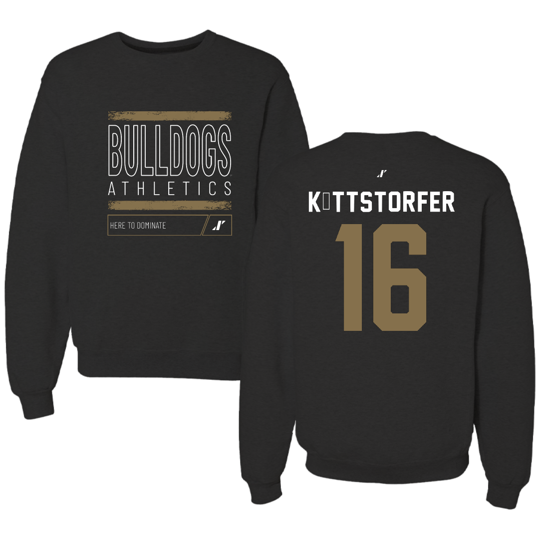 Bryant University Football Black Dominate Crewneck - #16 Lukas Köttstorfer
