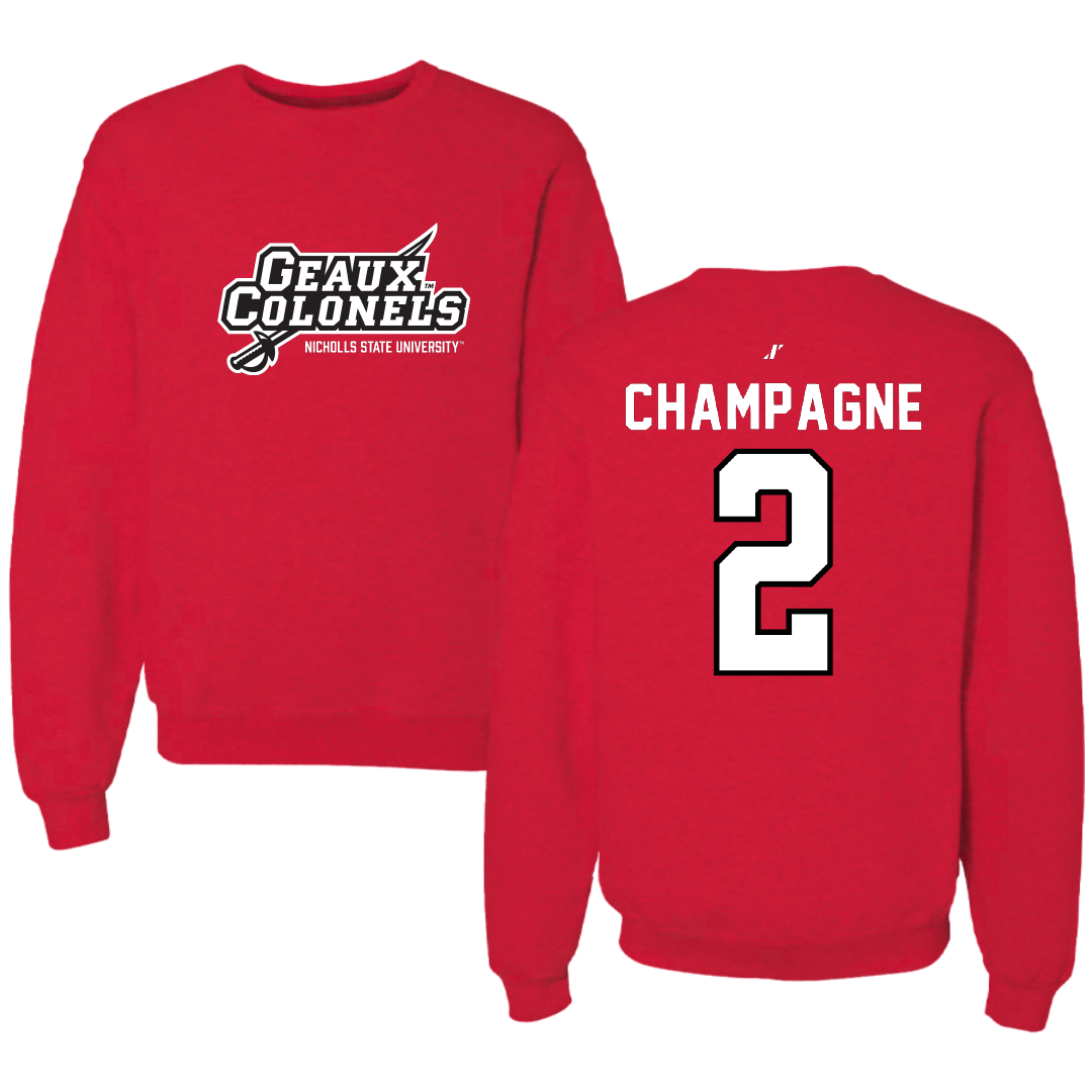 Nicholls State University Softball Red General Crewneck - #2 Mckenzie Champagne