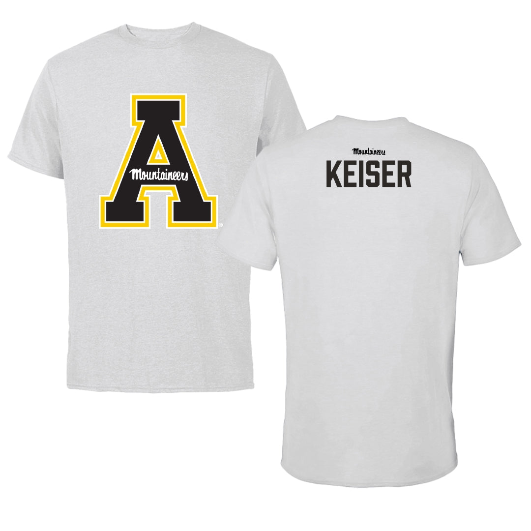 Appalachian State University Wrestling Light Gray Performance Tee - Kaden Keiser