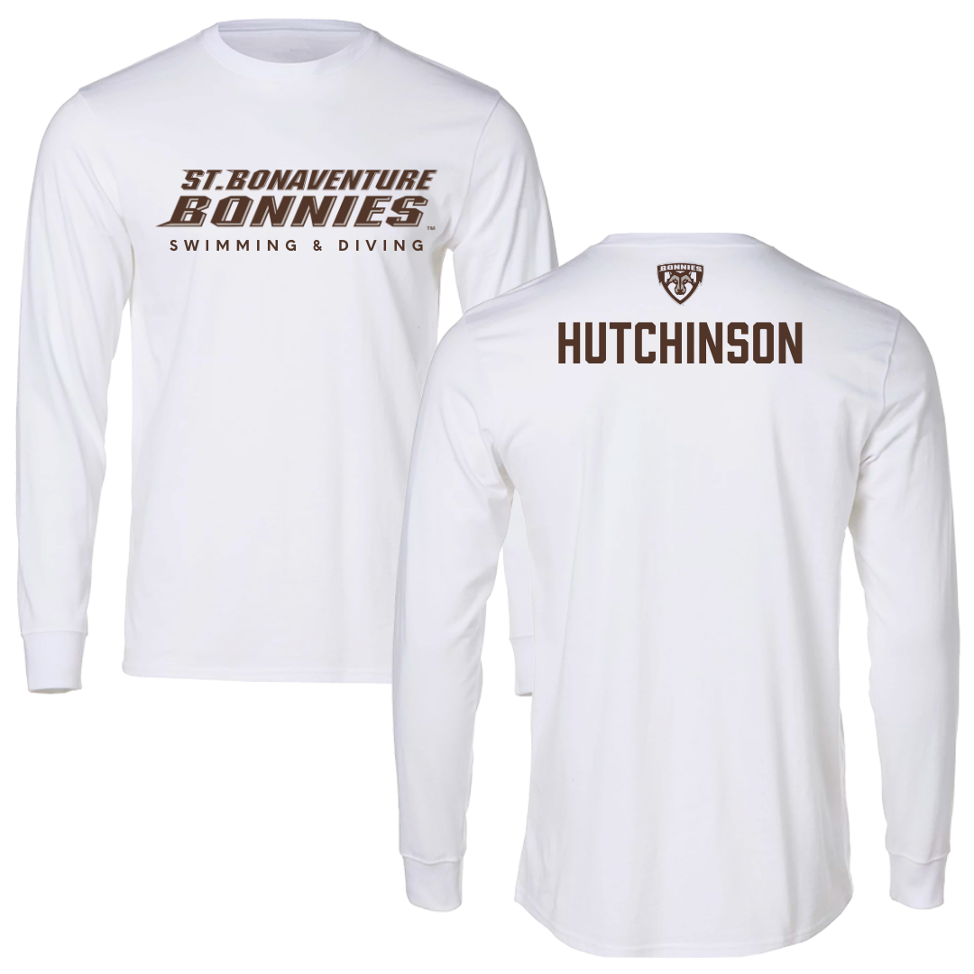 St. Bonaventure University Swimming & Diving White Performance Long Sleeve - Davis Hutchinson