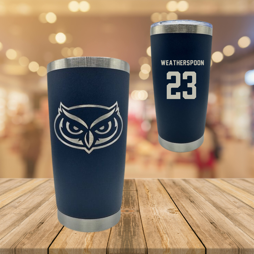 Florida Atlantic University Basketball Navy Stainless Steel Tumbler - #23 Brandon Weatherspoon