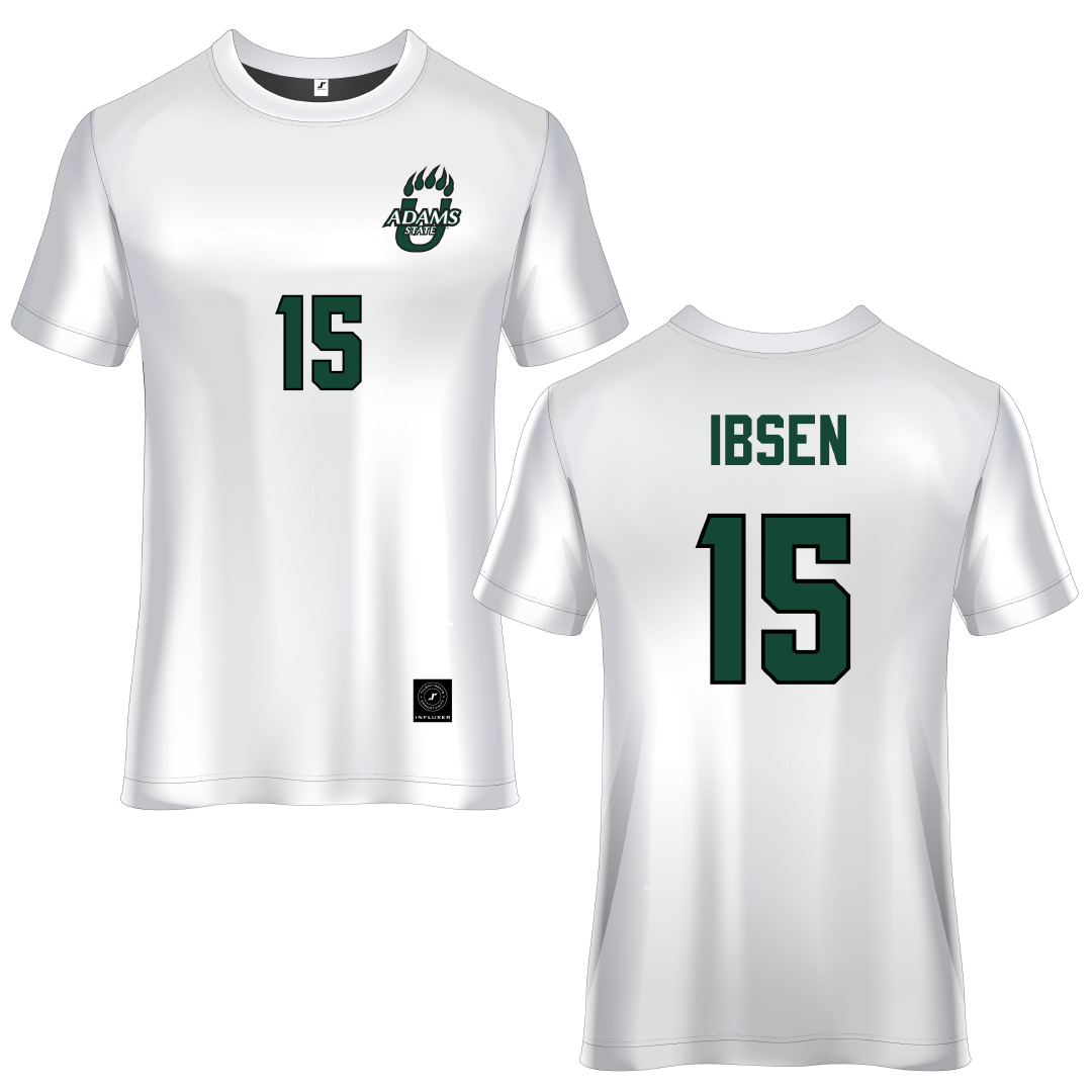 Adams State University White Soccer Jersey - #15 Emily Ibsen