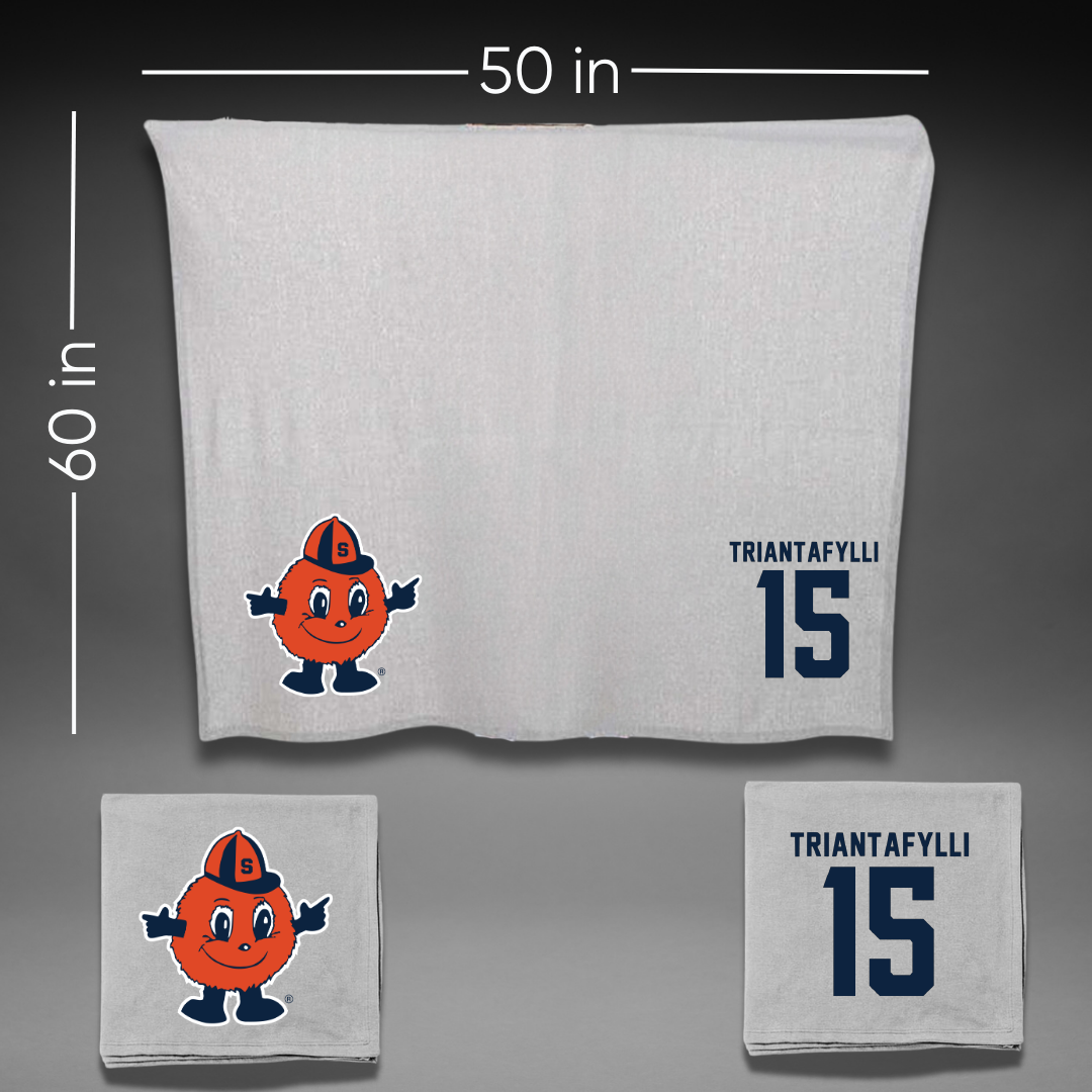 Syracuse University Basketball Gray Blanket - #15 Marilena Triantafylli