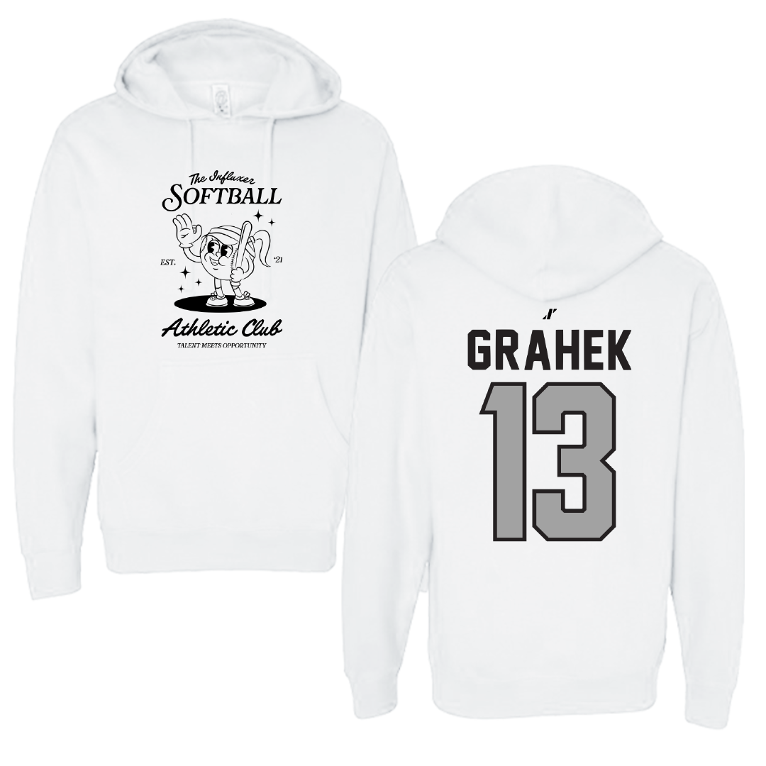Softball White Influxer Athletic Club Hoodie - #13 Deanna Grahek