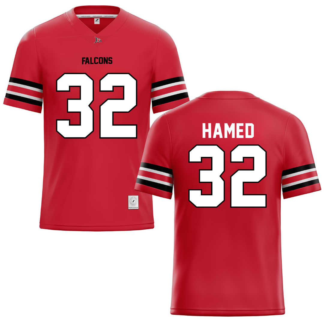University of Wisconsin-River Falls Red Football Jersey - #32 Adam Hamed