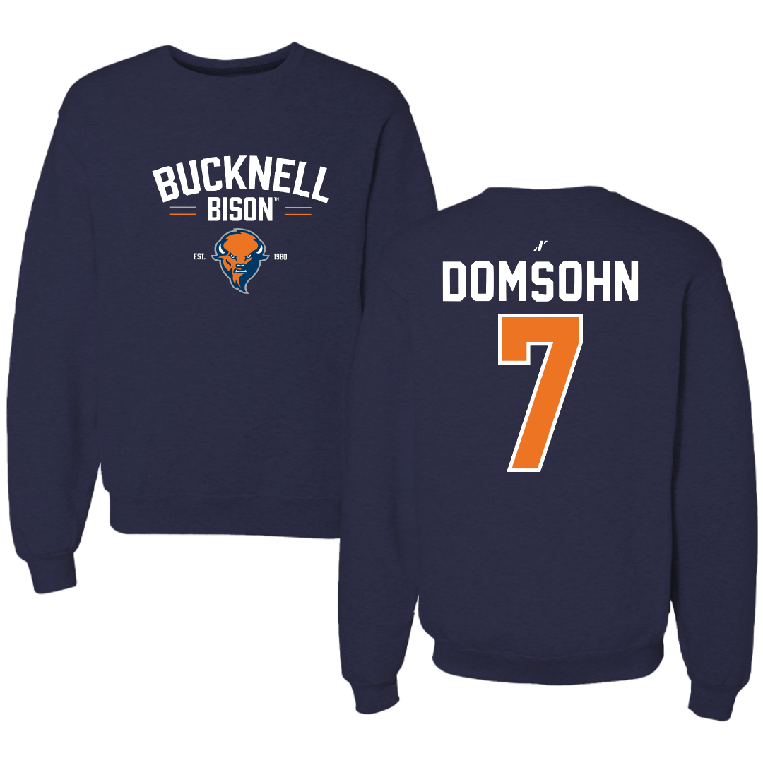 Bucknell University Soccer Navy General Crewneck - #7 Zane Domsohn