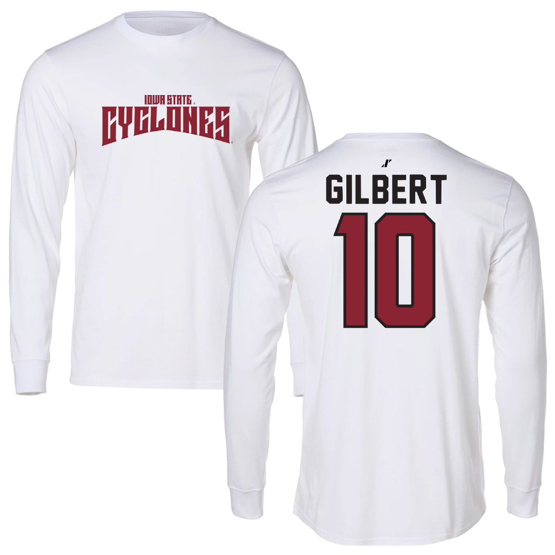 Iowa State University Basketball White Classic Long Sleeve - #10 Keshon Gilbert