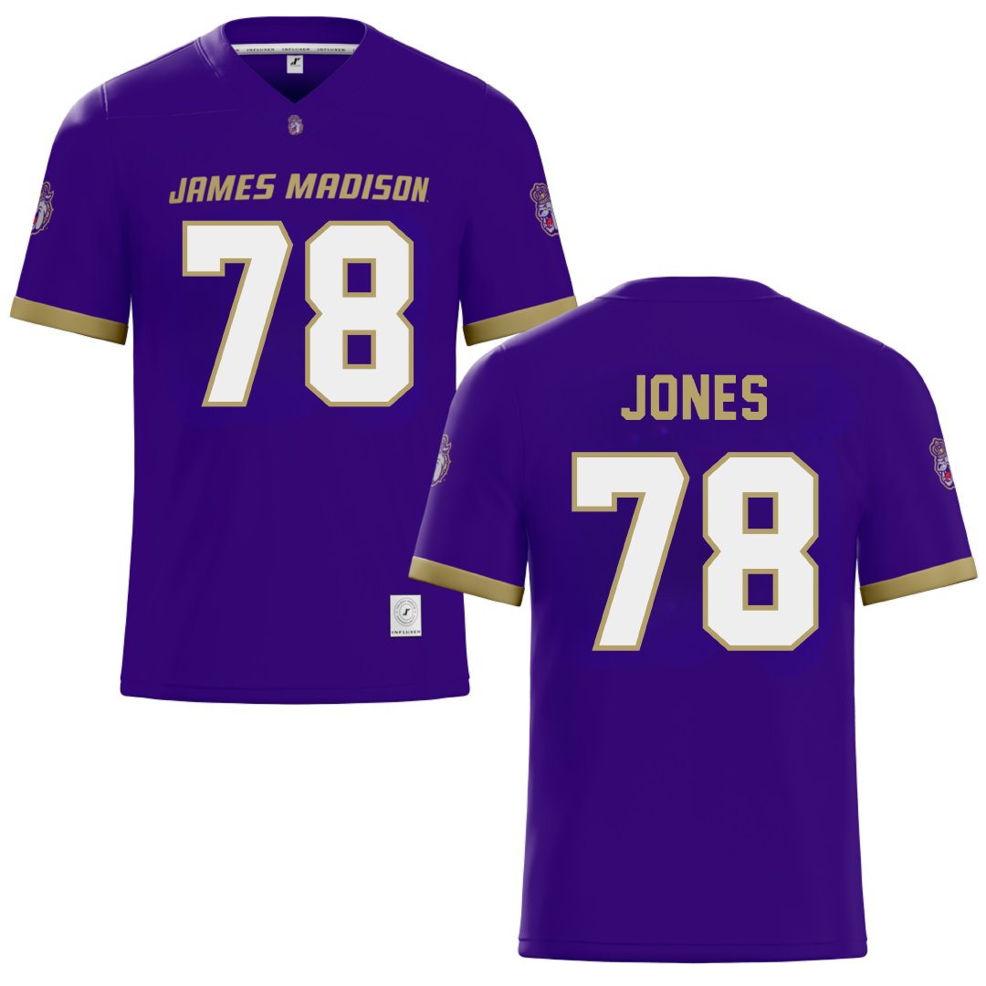 James Madison University Purple Football Jersey - #78 Cameron Jones