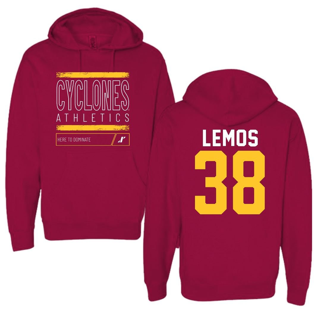 Iowa State University Football Cardinal Dominate Hoodie - #38 Eddie Lemos