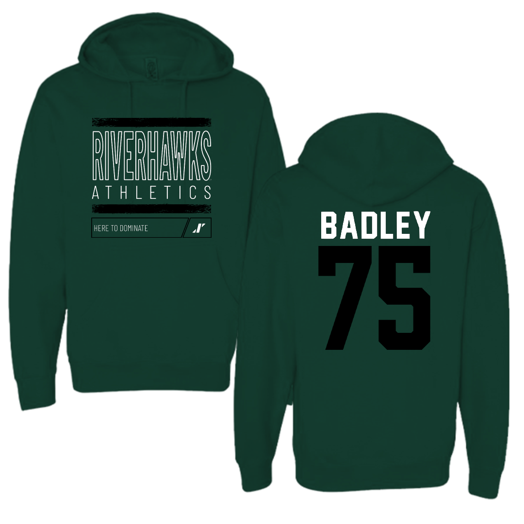Northeastern State University Football Forest Green Dominate Hoodie - #75 Cayson Badley