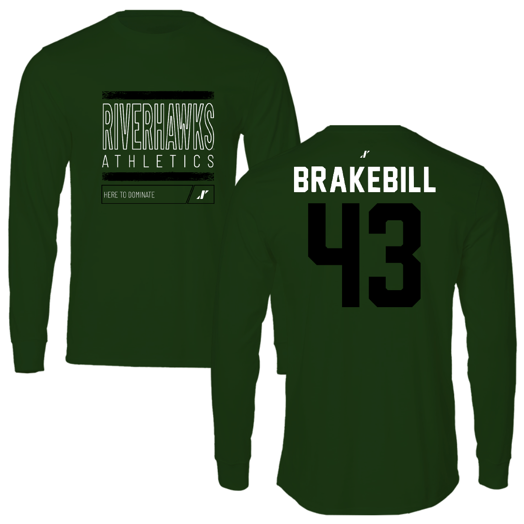 Northeastern State University Football Forest Green Dominate Long Sleeve - #43 Kale Brakebill
