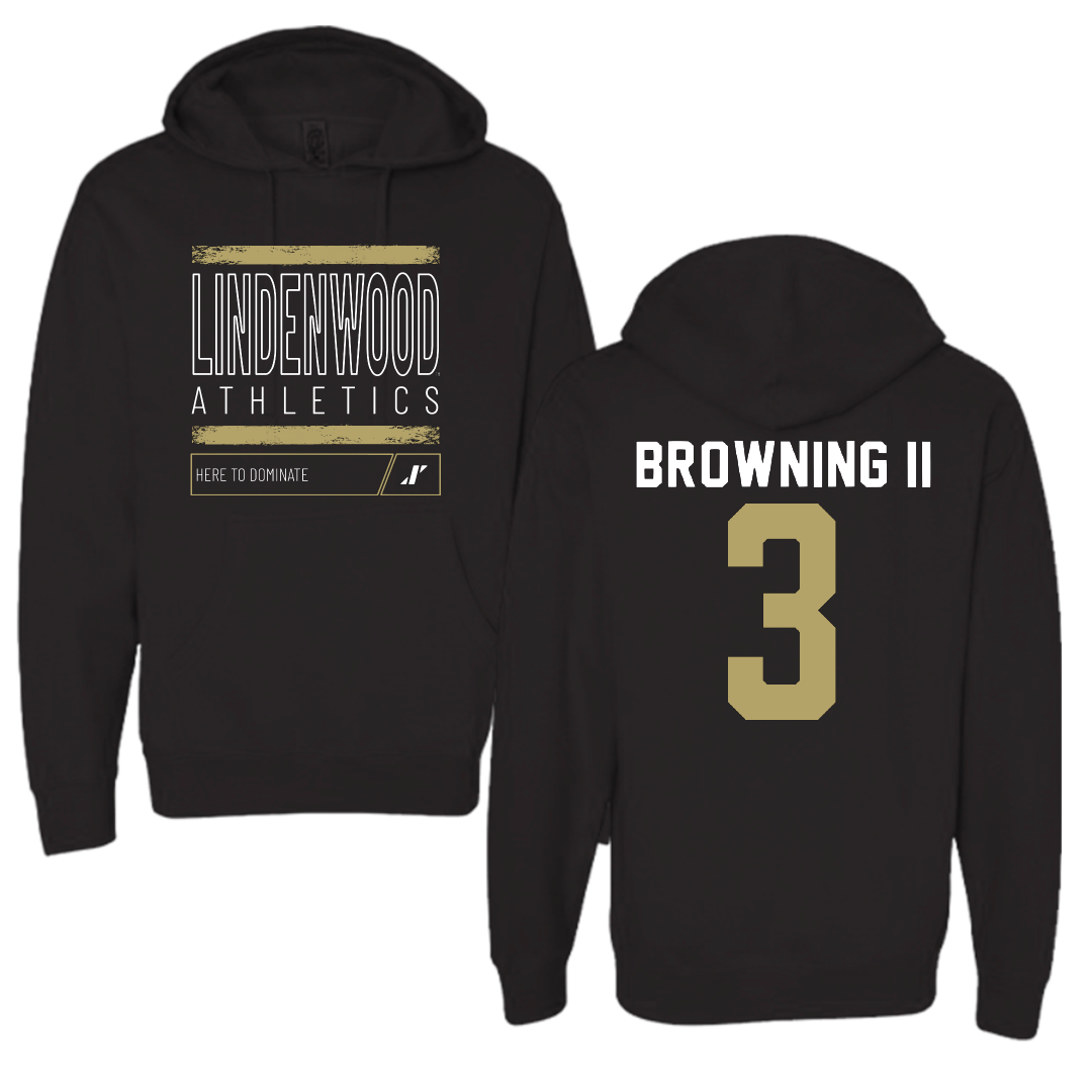 Lindenwood University Basketball Black Dominate Hoodie - #3 Markeith Browning II