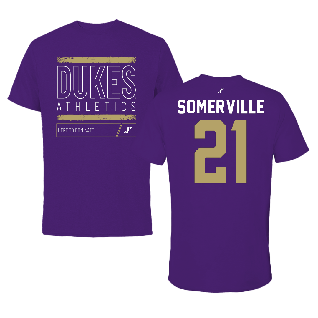 James Madison University Football Purple Dominate Tee - #21 Jamari Somerville