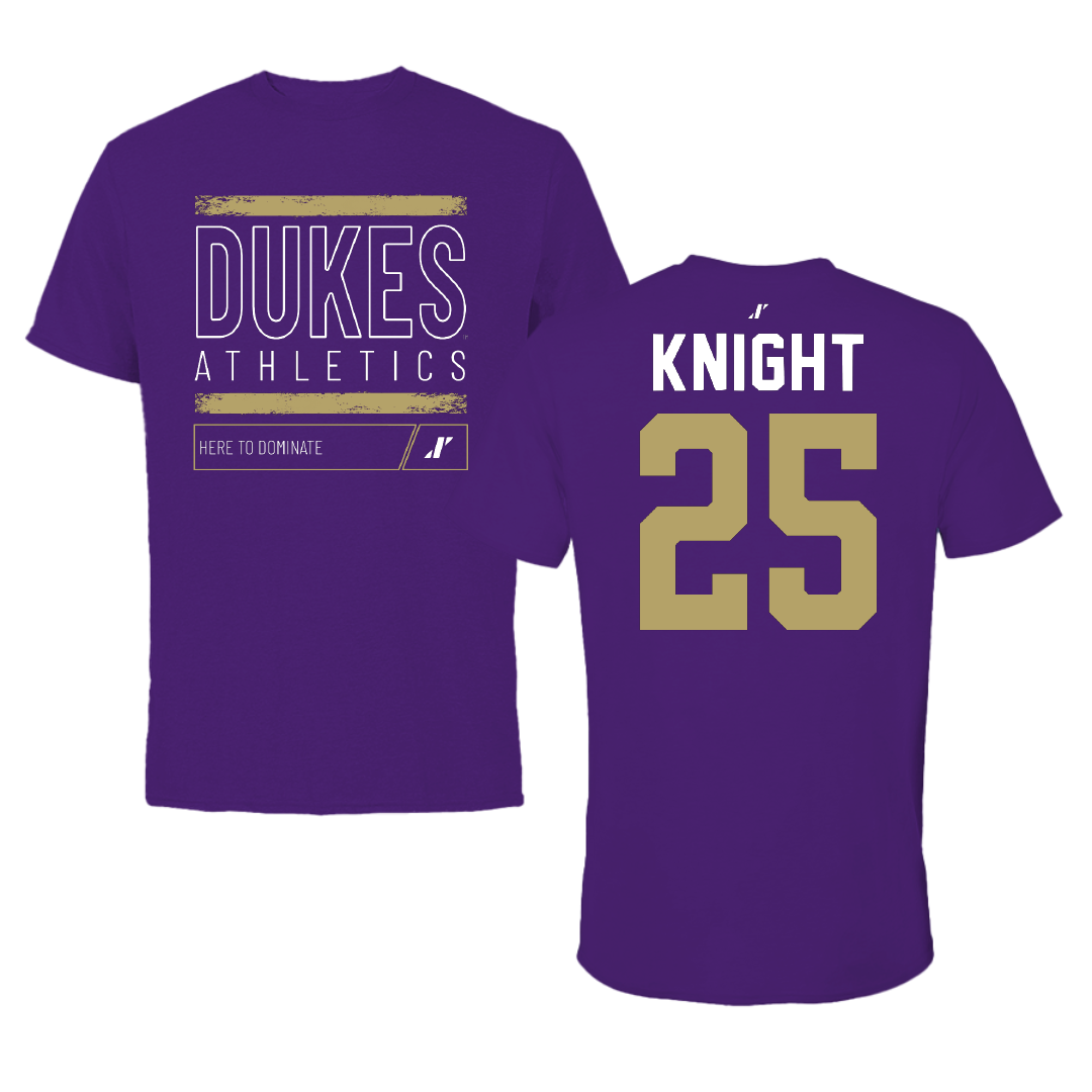 James Madison University Football Purple Dominate Tee - #25 Wayne Knight