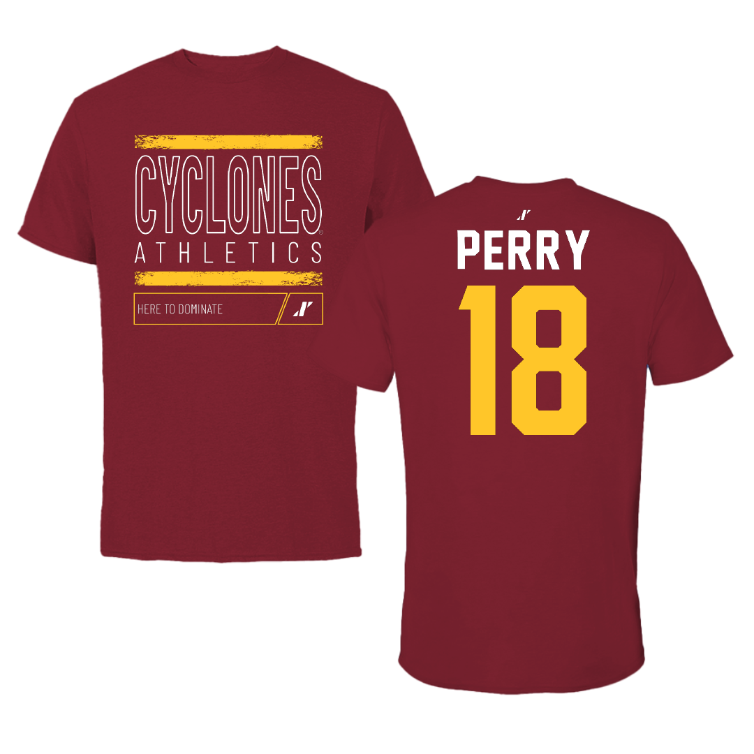 Iowa State University Volleyball Cardinal Dominate Tee - #18 Kelsey Perry