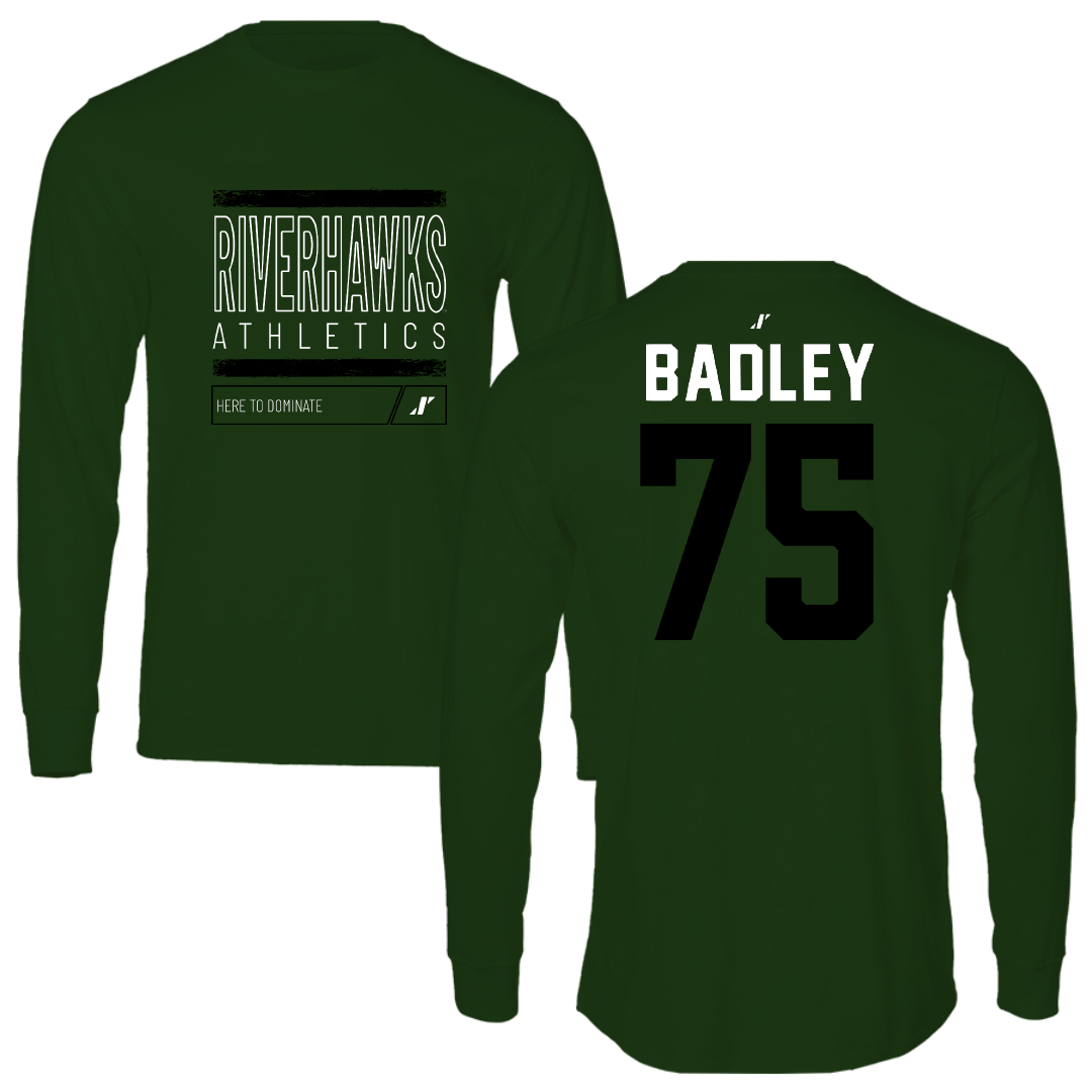 Northeastern State University Football Forest Green Dominate Long Sleeve - #75 Cayson Badley