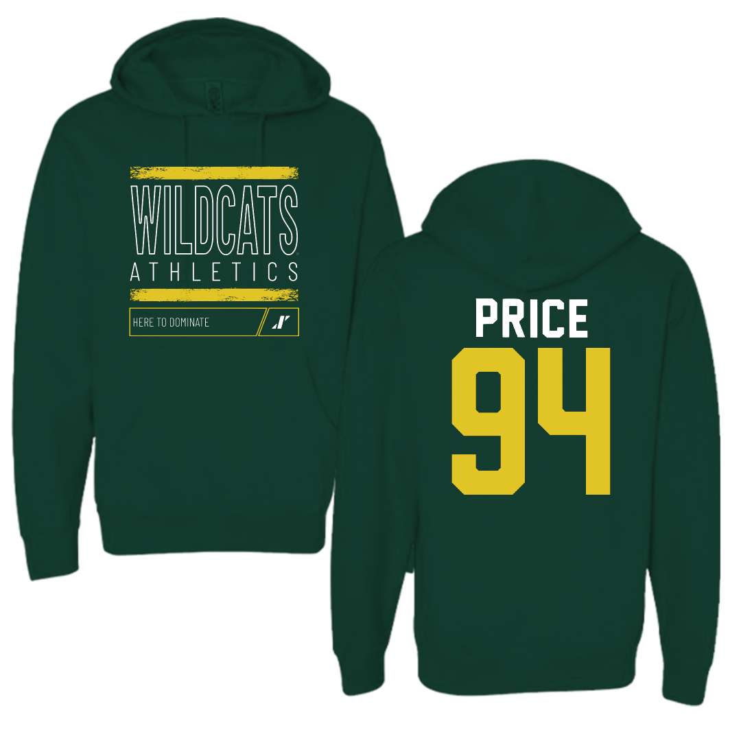 Northern Michigan University Football Forest Green Dominate Hoodie - #94 Jake Price