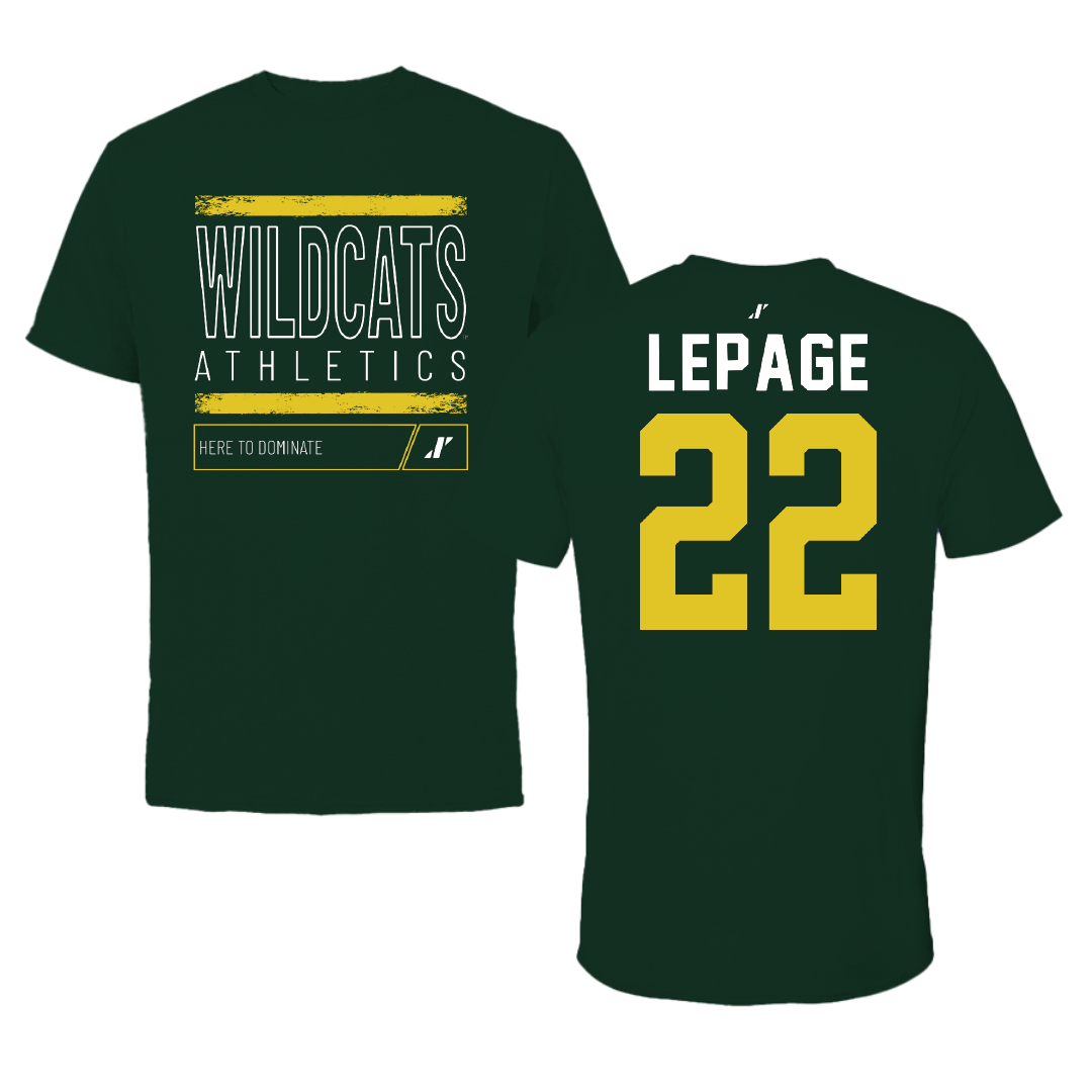 Northern Michigan University Basketball Forest Green Dominate Tee - #22 Cooper LePage