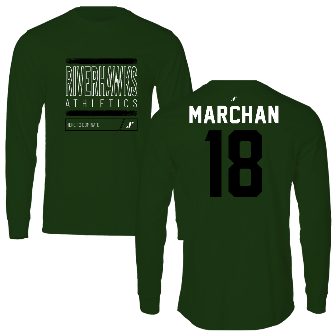 Northeastern State University Soccer Forest Green Dominate Long Sleeve - #18 Edson Marchan